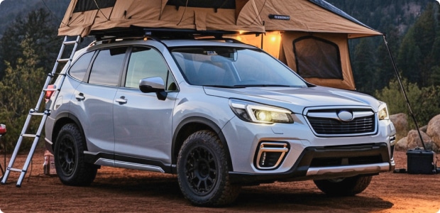 A silver Subaru Forester