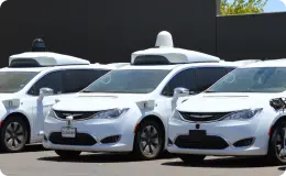 a fleet of white cars