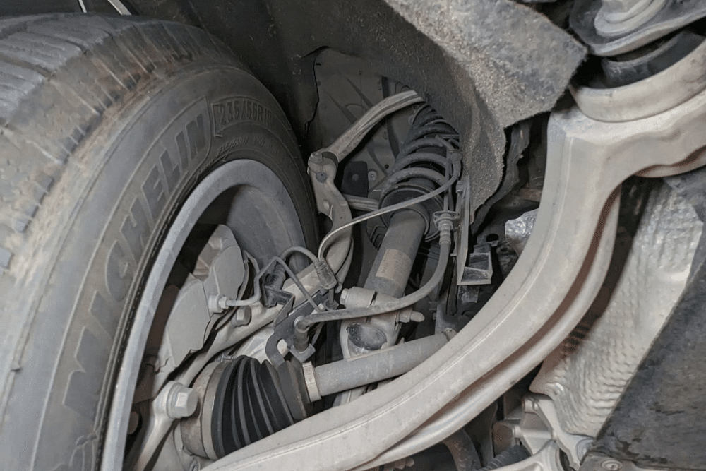 Suspension Repair In Colorado Springs CO At Express Auto Repair. Image of vehicle suspension